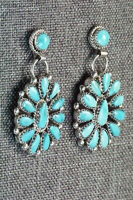 Turquoise & Sterling Silver Earrings - Eunise Wilson