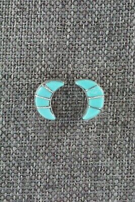 Turquoise and Sterling Silver Earrings - Sarah Bowannie
