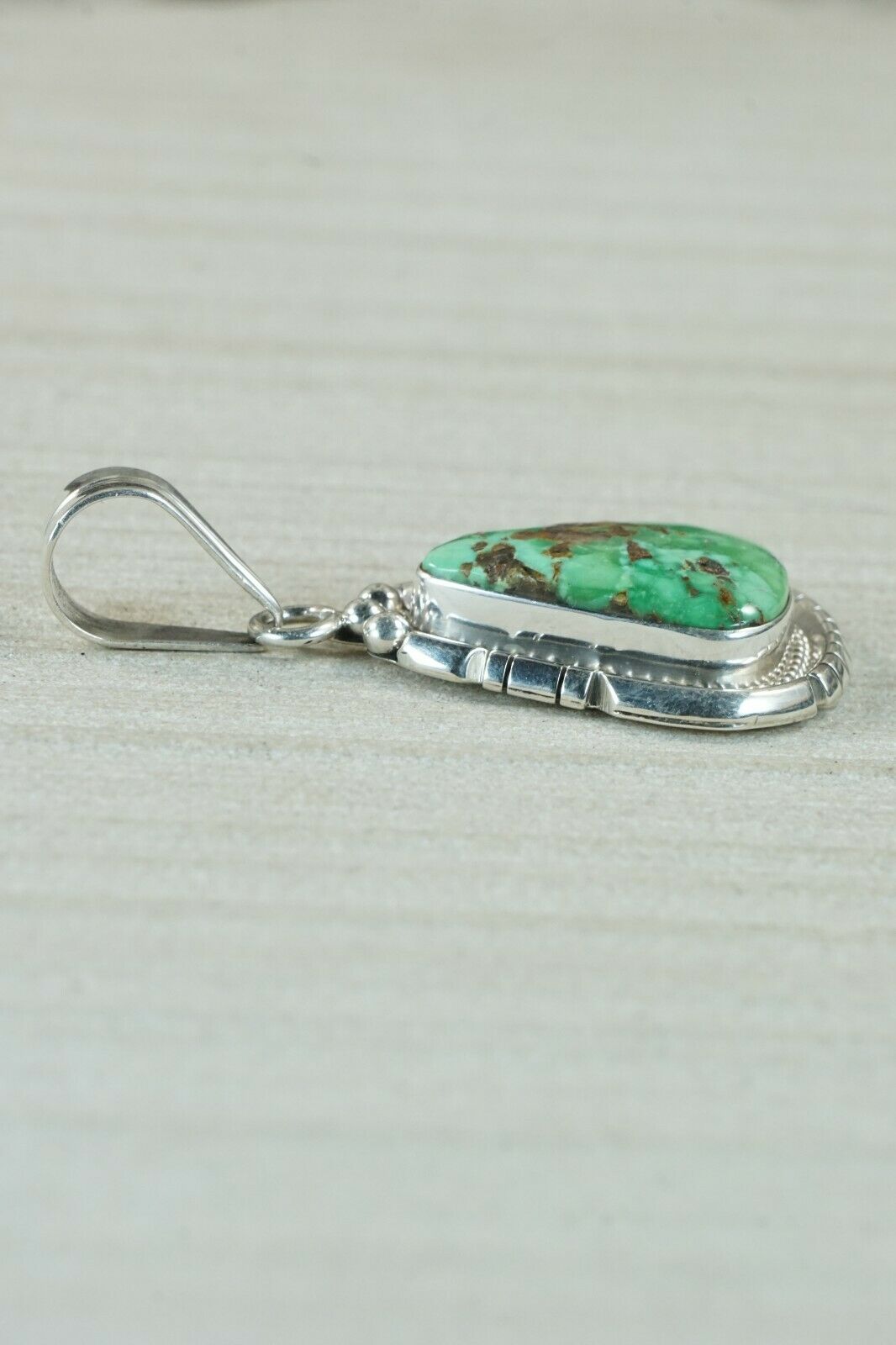 Navajo Turquoise & Sterling Silver Pendant - Samuel Yellowhair