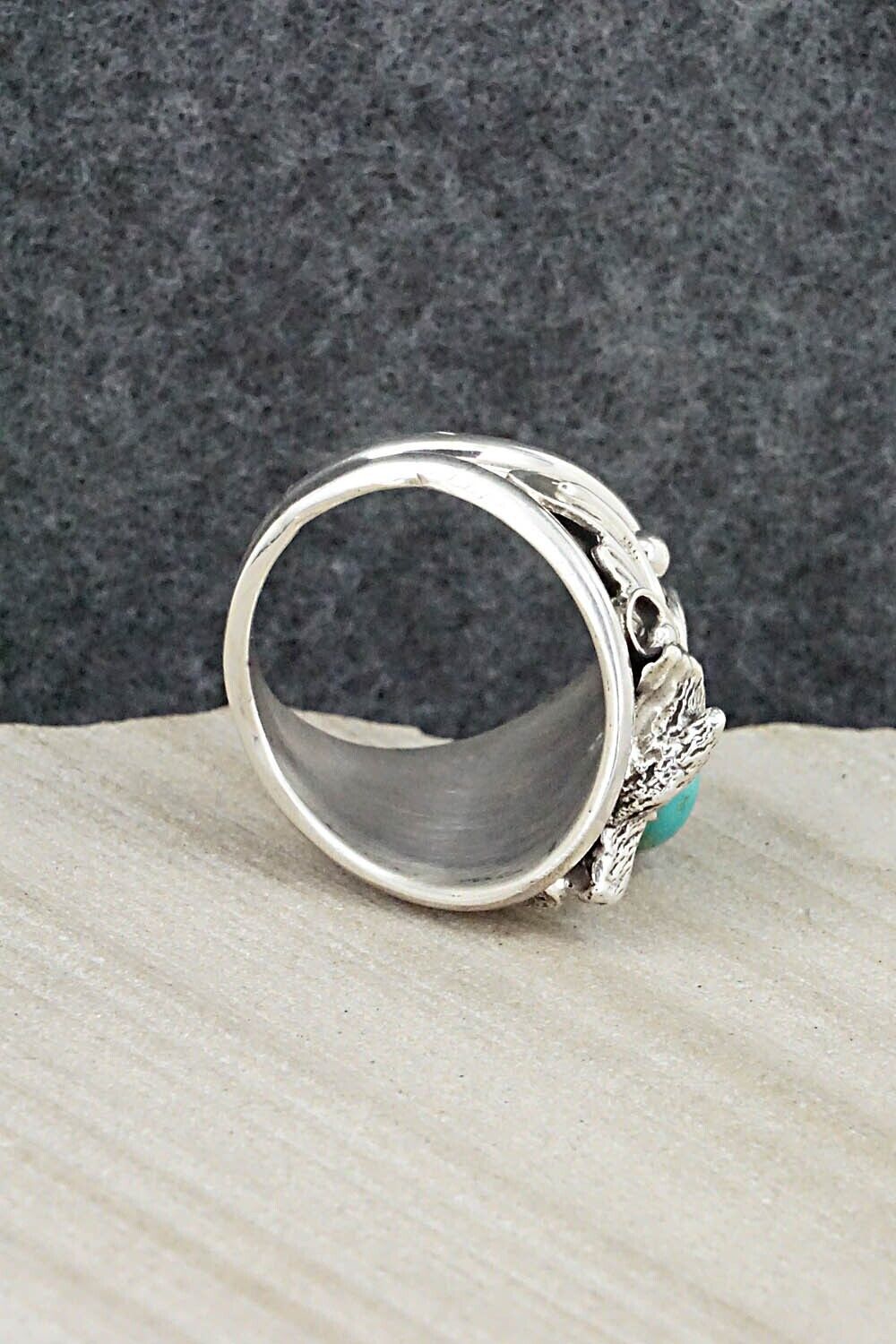 Turquoise & Sterling Silver Ring - Jeannette Saunders - Size 10.5