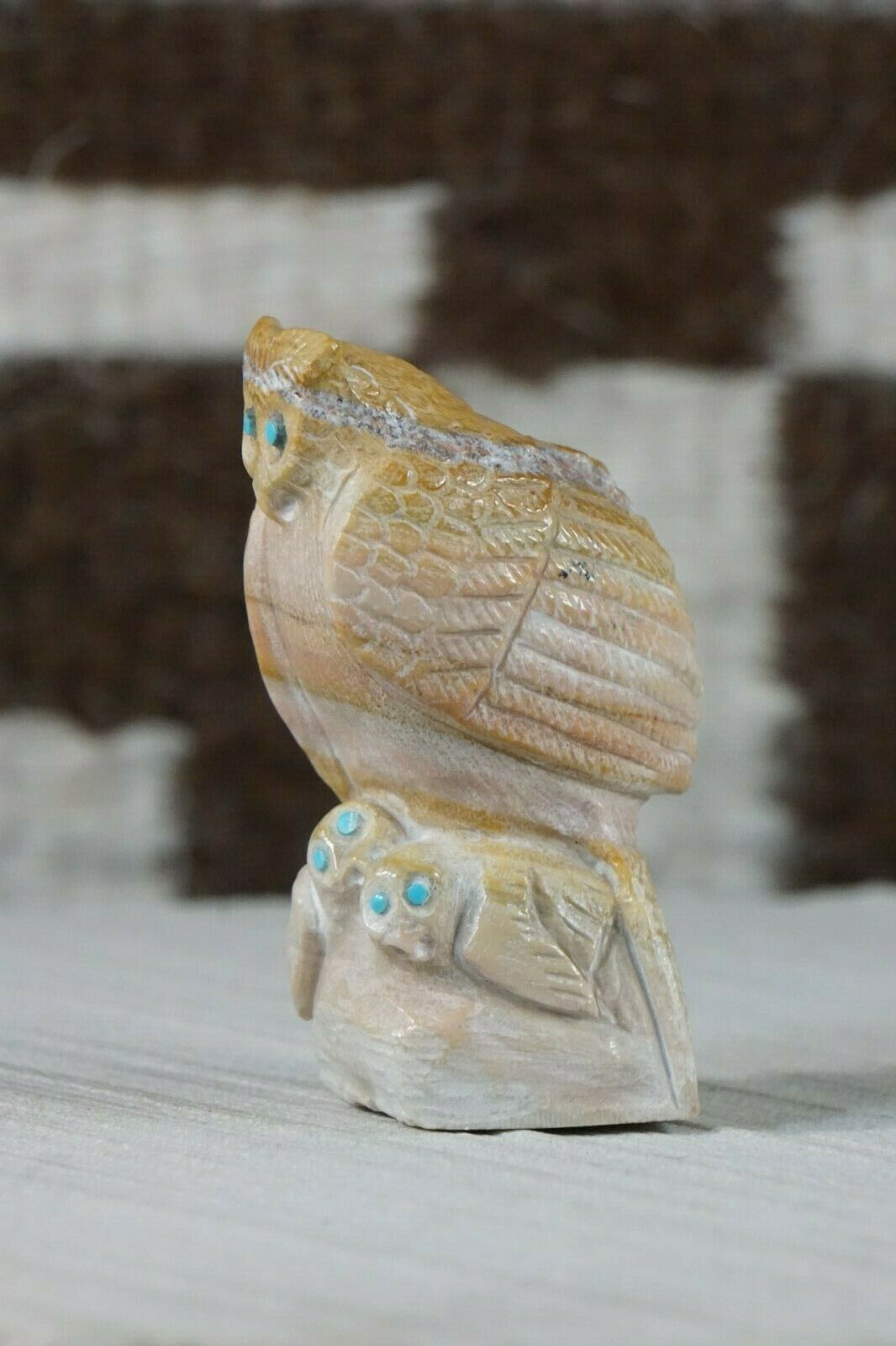 Owl Zuni Fetish Carving - Derrick Kaamasee - High Lonesome Trading