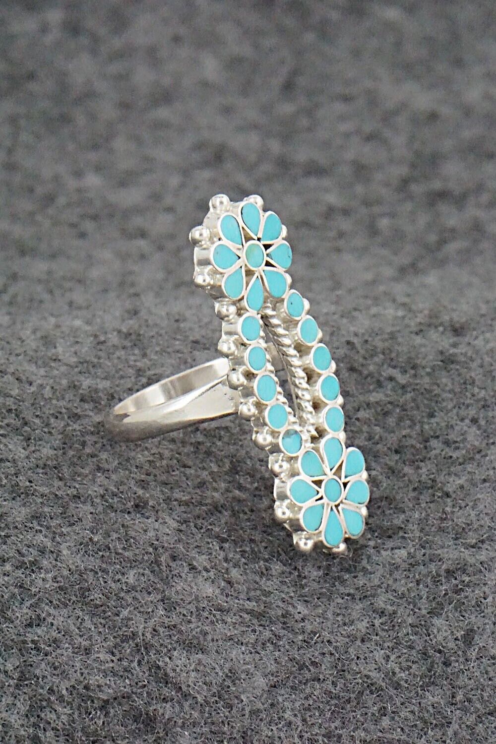 Turquoise & Sterling Silver Ring - Michelle Peina - Size 8