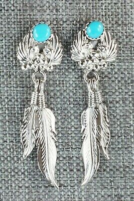Turquoise and Sterling Silver Earrings - Roger Pino