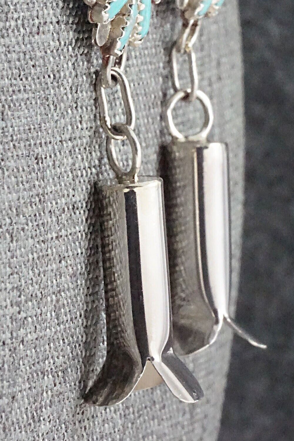 Turquoise & Sterling Silver Earrings - Lavell Byjoe