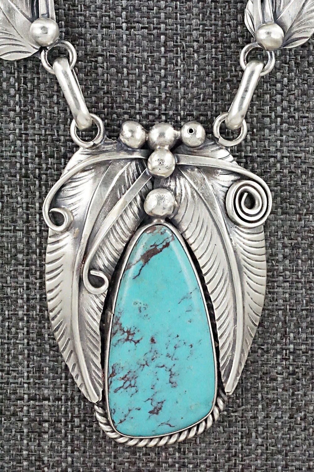 Turquoise & Sterling Silver Necklace - Davey Morgan