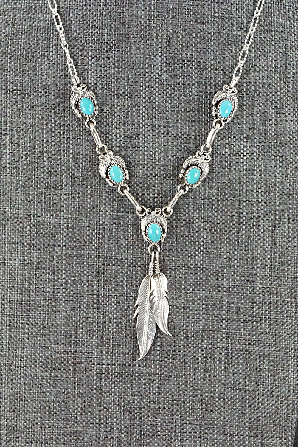 Turquoise & Sterling Silver Necklace - Verley Betone