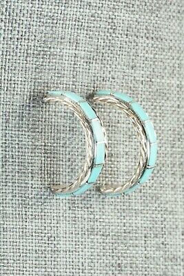 Turquoise & Sterling Silver Earrings - Malcolm Chavez