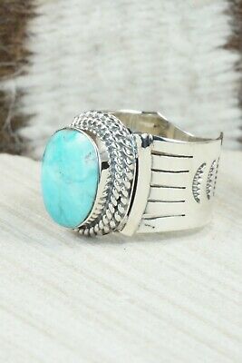 Turquoise and Sterling Silver Ring - Bucky Belin - Size 11.75