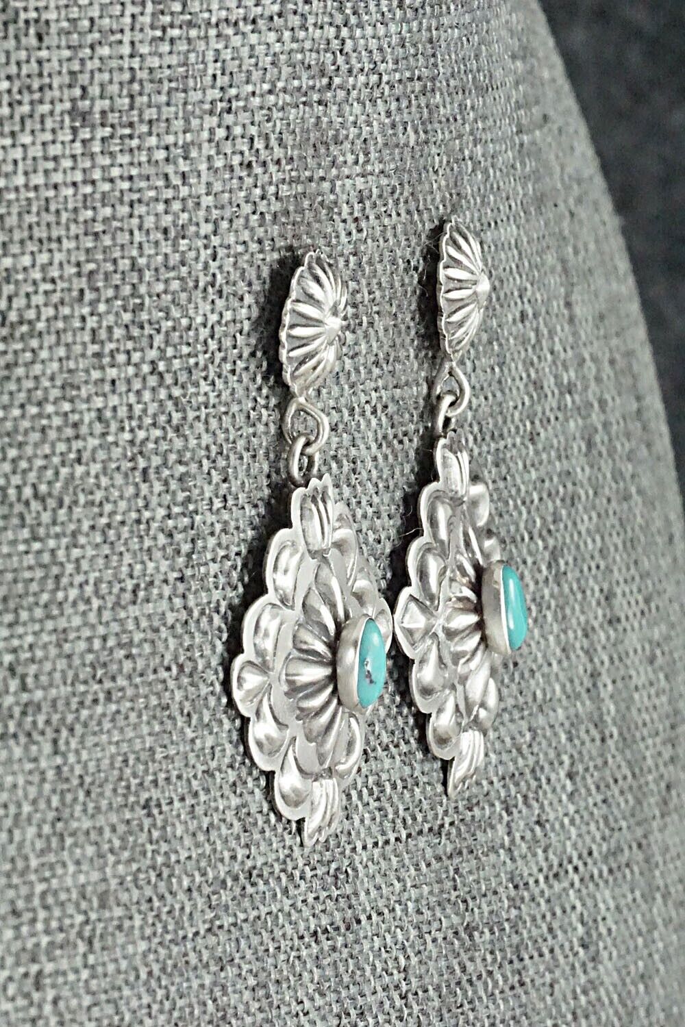 Turquoise & Sterling Silver Earrings - Terry Charlie