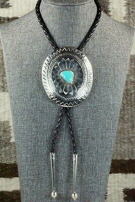 Turquoise & Sterling Silver Bolo Tie - Carson Blackgoat