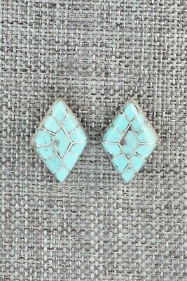 Turquoise & Sterling Silver Earrings - Constance Espaloose