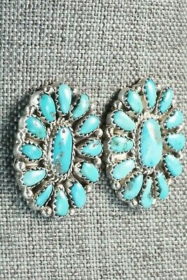 Turquoise & Sterling Silver Earrings - Justina Wilson