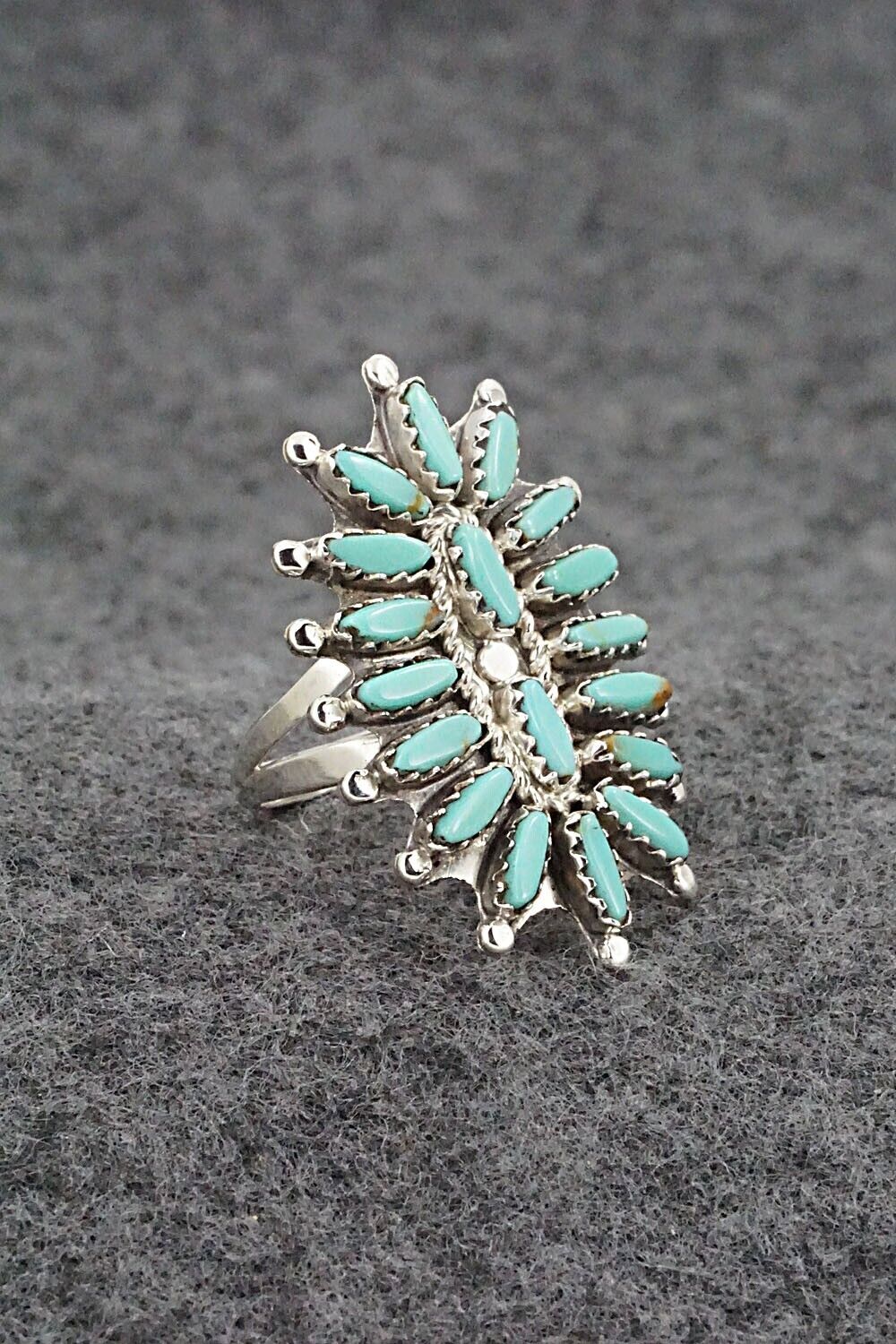 Turquoise & Sterling Silver Ring - Nathaniel Nez - Size 7