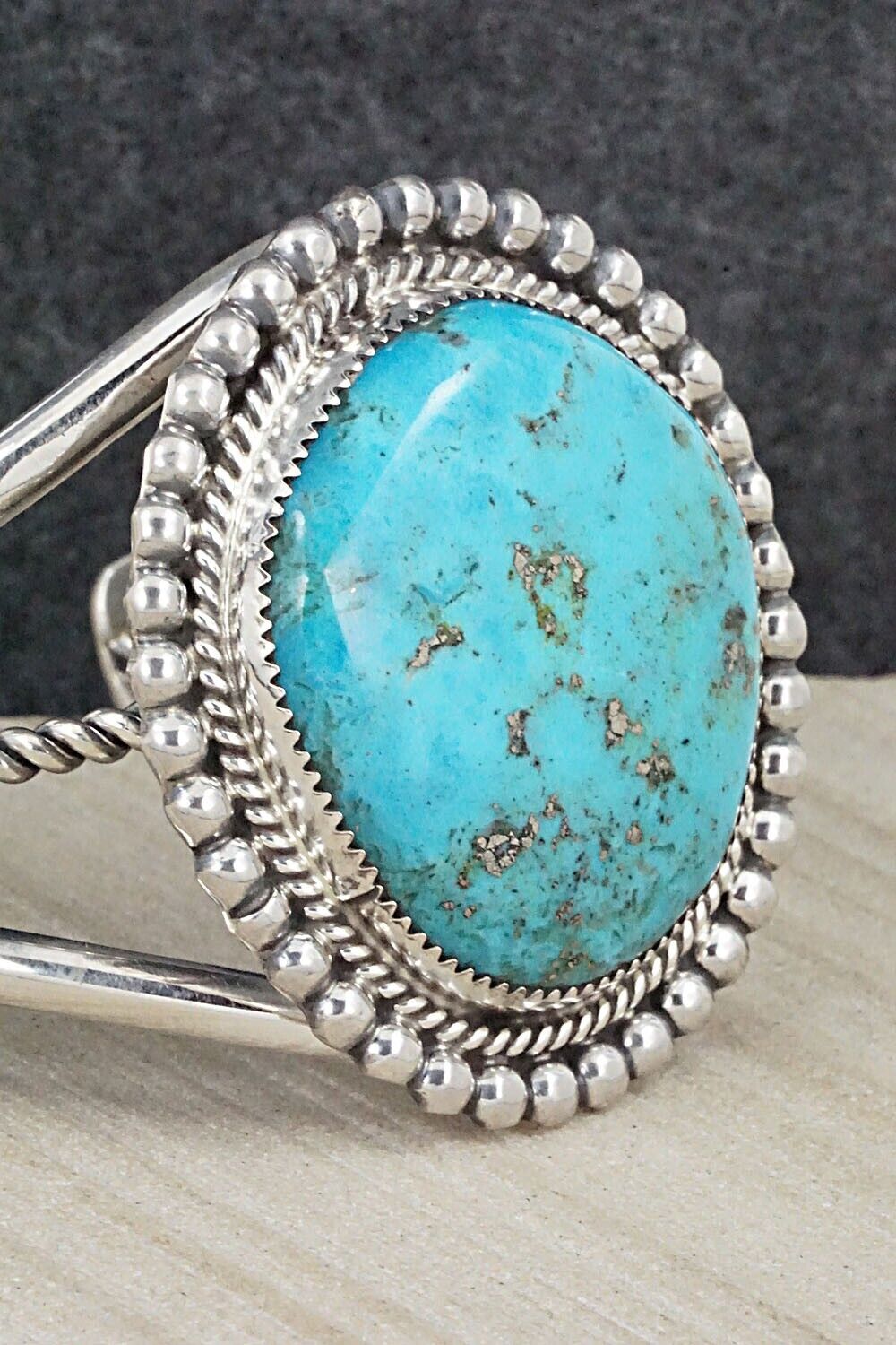 Turquoise & Sterling Silver Bracelet - Leslie Nez