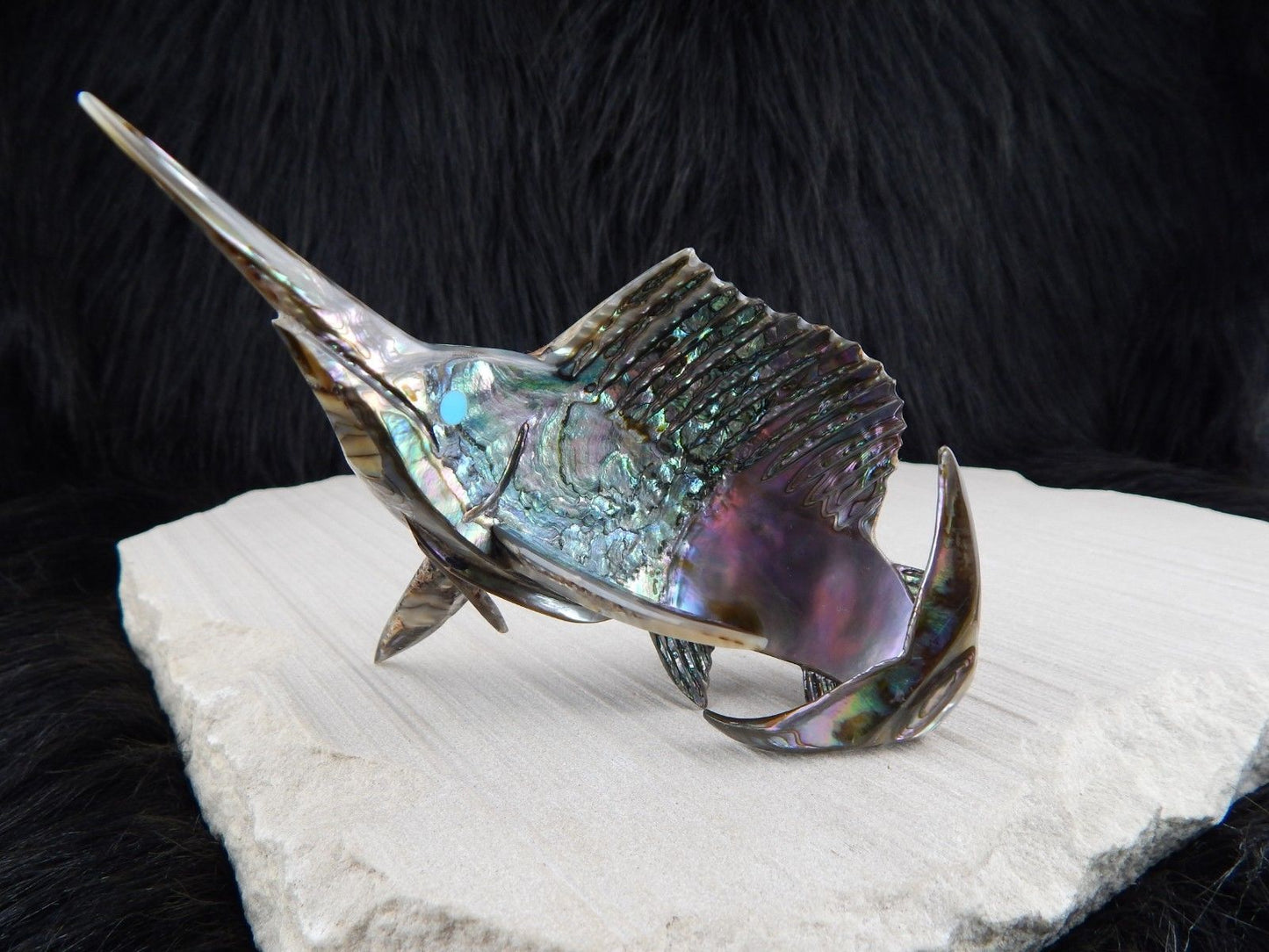 Sword Fish Zuni Fetish Carving - Philbert Beyuka - High Lonesome Trading