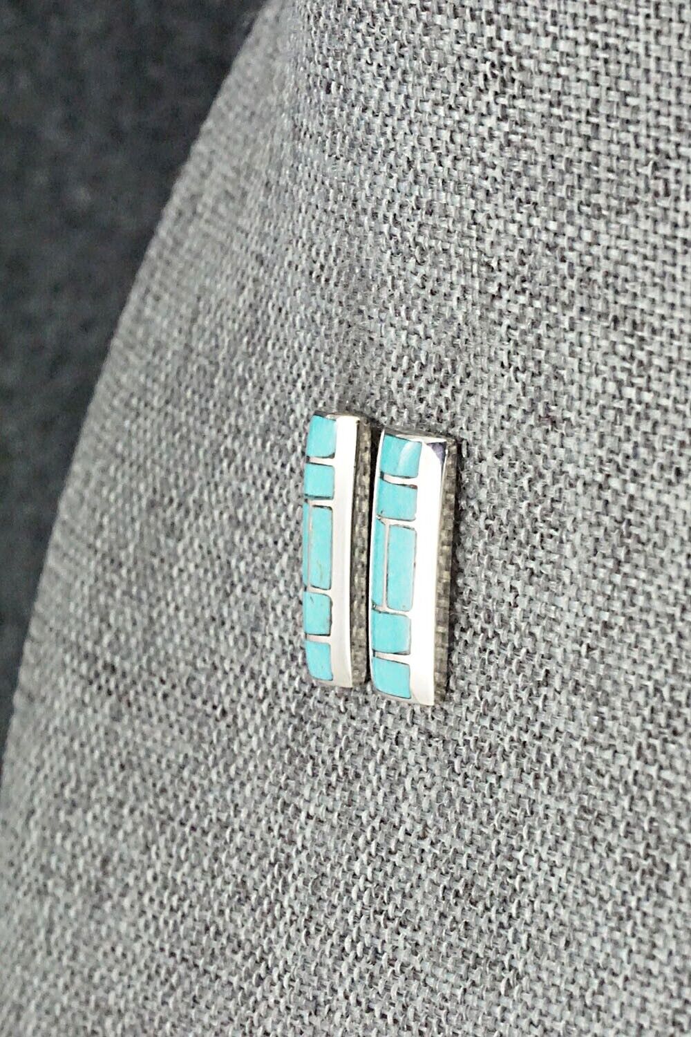 Turquoise & Sterling Silver Earrings - Glendis Tsadiasi