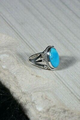 Navajo Turquoise and Sterling Silver Ring - Danny Kenneth - Size 6.75 - High Lonesome Trading