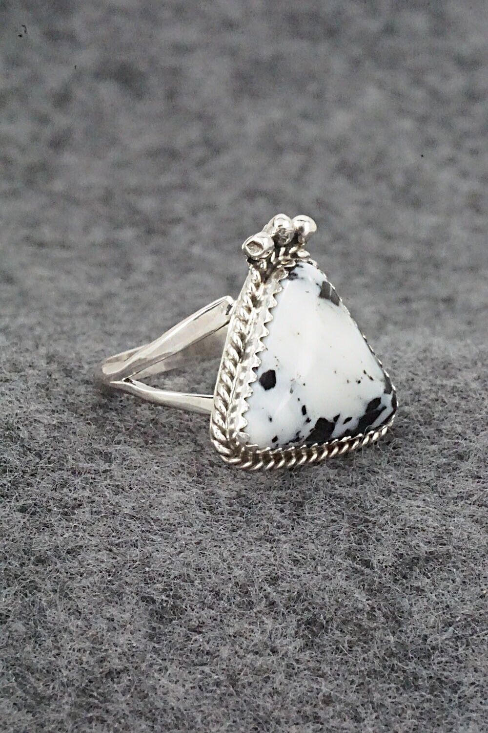 White Buffalo & Sterling Silver Ring - Judy Largo - Size 7.5