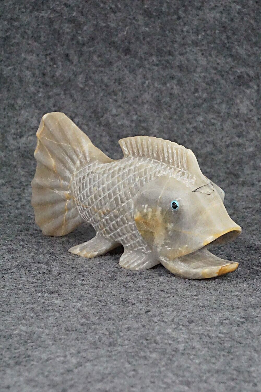 Bass Fish Zuni Fetish Carving - Glendon Lasiloo