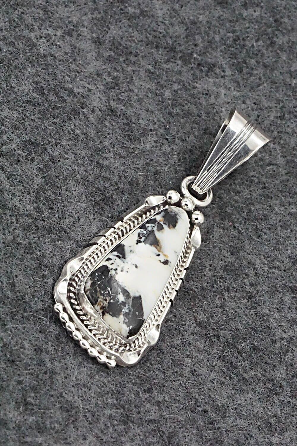 White Buffalo & Sterling Silver Pendant - Samuel Yellowhair