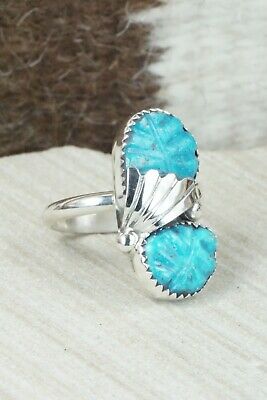 Turquoise & Sterling Silver Ring - Lyolita Tsattie - Size 7.25