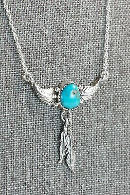 Navajo Turquoise and Sterling Silver Necklace - Roger Pino