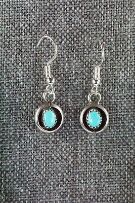 Turquoise & Sterling Silver Squash Blossom & Earrings - Phil Garcia