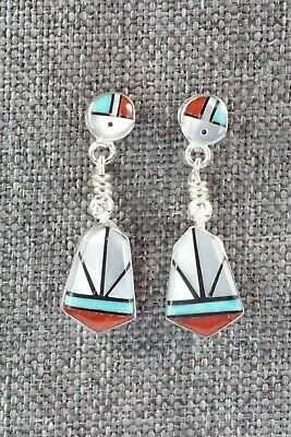 Multi Stone Inlay & Sterling Silver Earrings - Ola Eriacho
