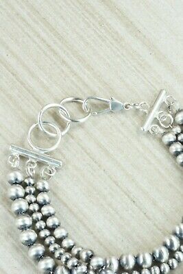Sterling Silver Navajo Pearl Link Bracelet - Jan Mariano