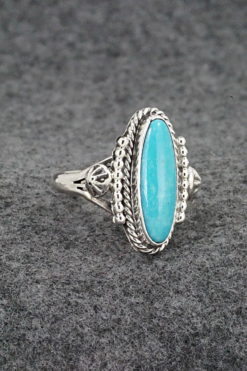 Turquoise & Sterling Silver Ring - Samuel Yellowhair - Size 8.5