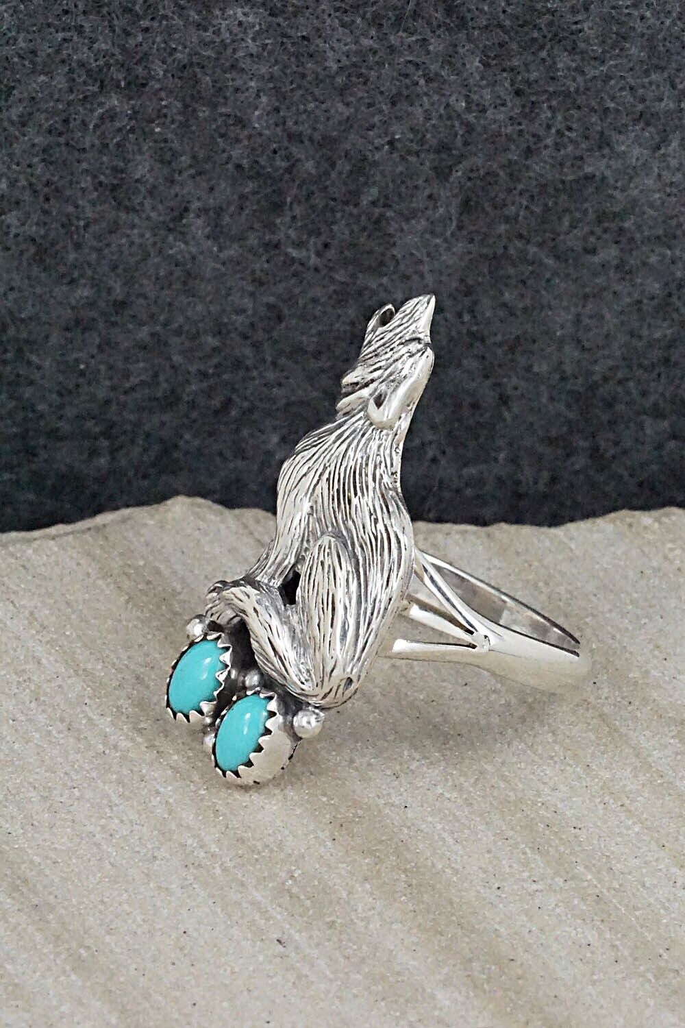 Turquoise & Sterling Silver Ring - William Begay - Size 9.5