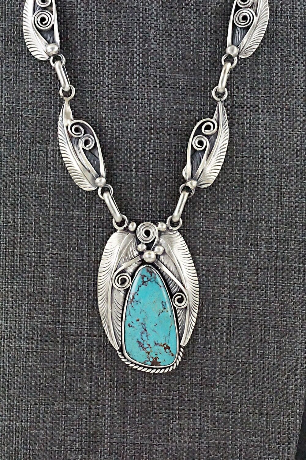 Turquoise & Sterling Silver Necklace - Davey Morgan