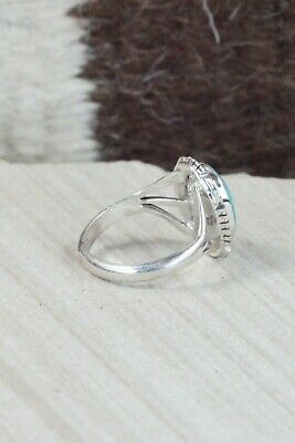 Turquoise & Sterling Silver Ring - Amos Begay - Size 8