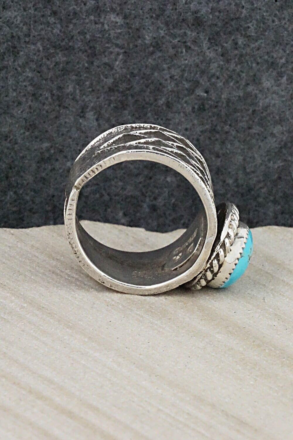 Turquoise & Sterling Silver Ring - Delbert Arviso - Size 10.5