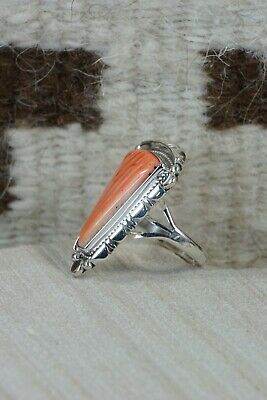 Navajo Spiny Oyster & Sterling Silver Ring - Daniel Benally - Size 9