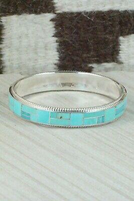 Turquoise & Sterling Silver Bangle Bracelet - Ricky Booqua - High Lonesome Trading