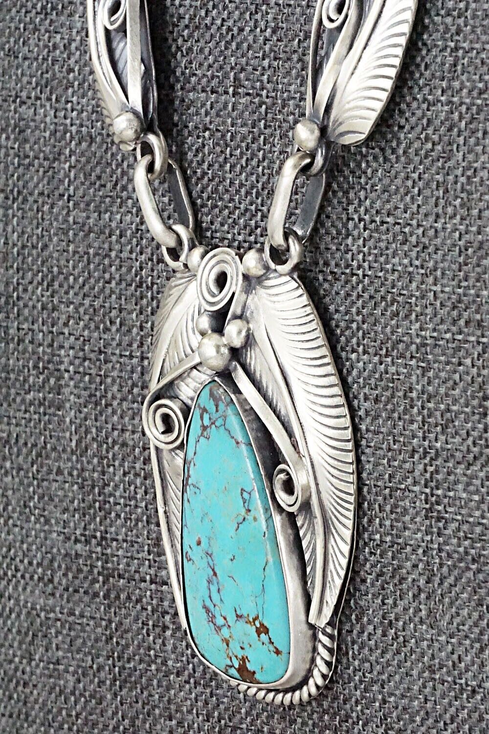Turquoise & Sterling Silver Necklace - Davey Morgan