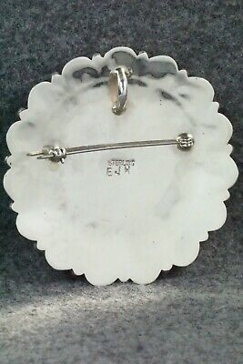 Turquoise & Sterling Silver Pendant/Pin - Eunise Wilson