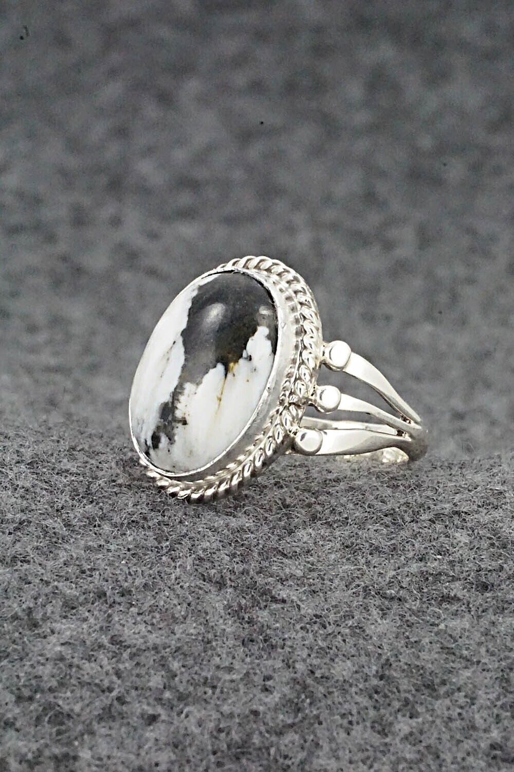 White Buffalo & Sterling Silver Ring - Grace Kenneth - Size 7