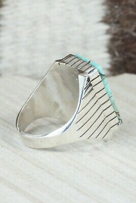 Turquoise and Sterling Silver Ring - Ray Jack - Size 12.75