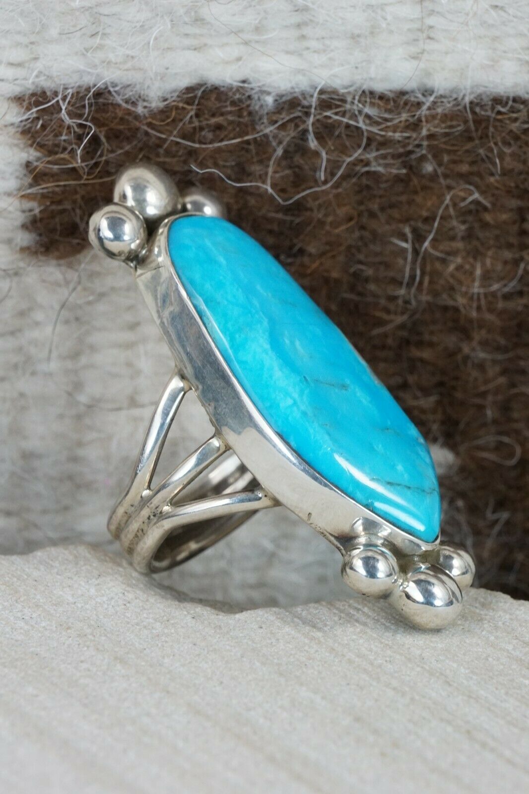 Navajo Turquoise and Sterling Silver Ring - Rick Martinez - Size 9