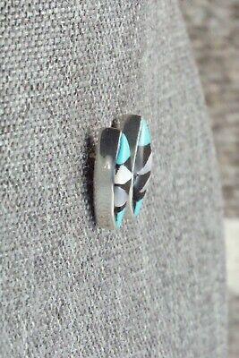 Multi Stone Inlay & Sterling Silver Earrings - Monica Johnson
