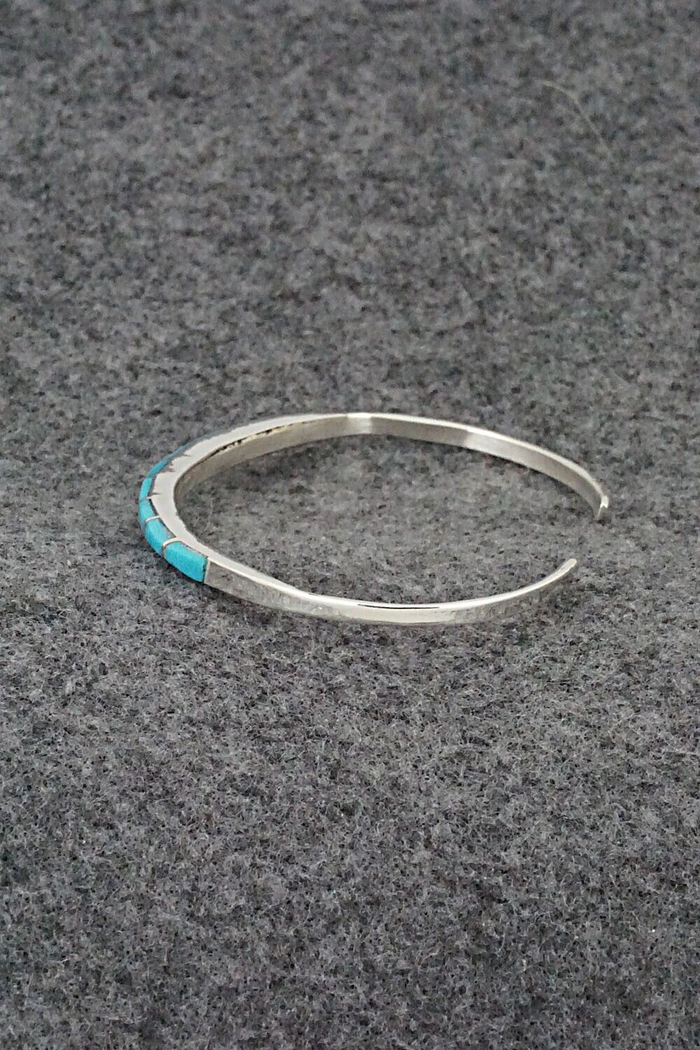 Turquoise & Sterling Silver Inlay Bracelet - Jeanette Chavez