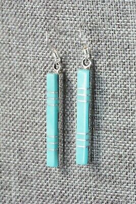 Turquoise & Sterling Silver Earrings - MaDerral Kallestewa