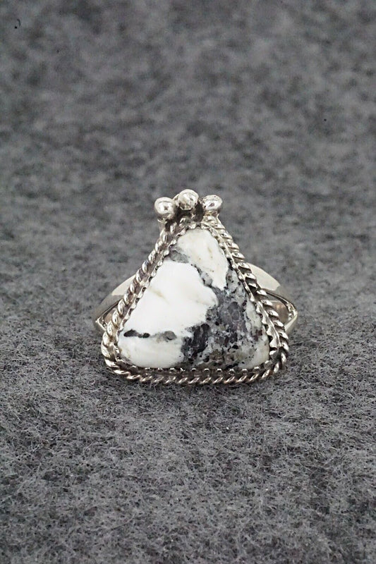 White Buffalo & Sterling Silver Ring - Judy Largo - Size 8.5