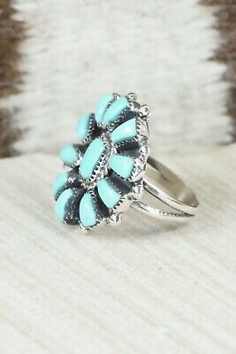Turquoise & Sterling Silver Ring - Angela Natachu - Size 6.5