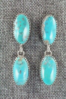 Turquoise & Sterling Silver Earrings - Alvin Joe