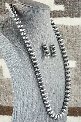 Sterling Silver Navajo Pearl Necklace & Earrings - Preston Haley