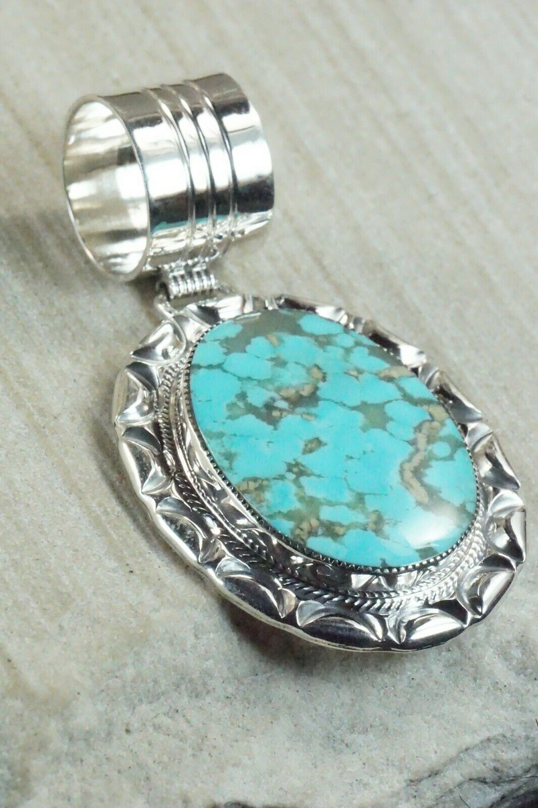 Turquoise & Sterling Silver Pendant - Gregg Yazzie