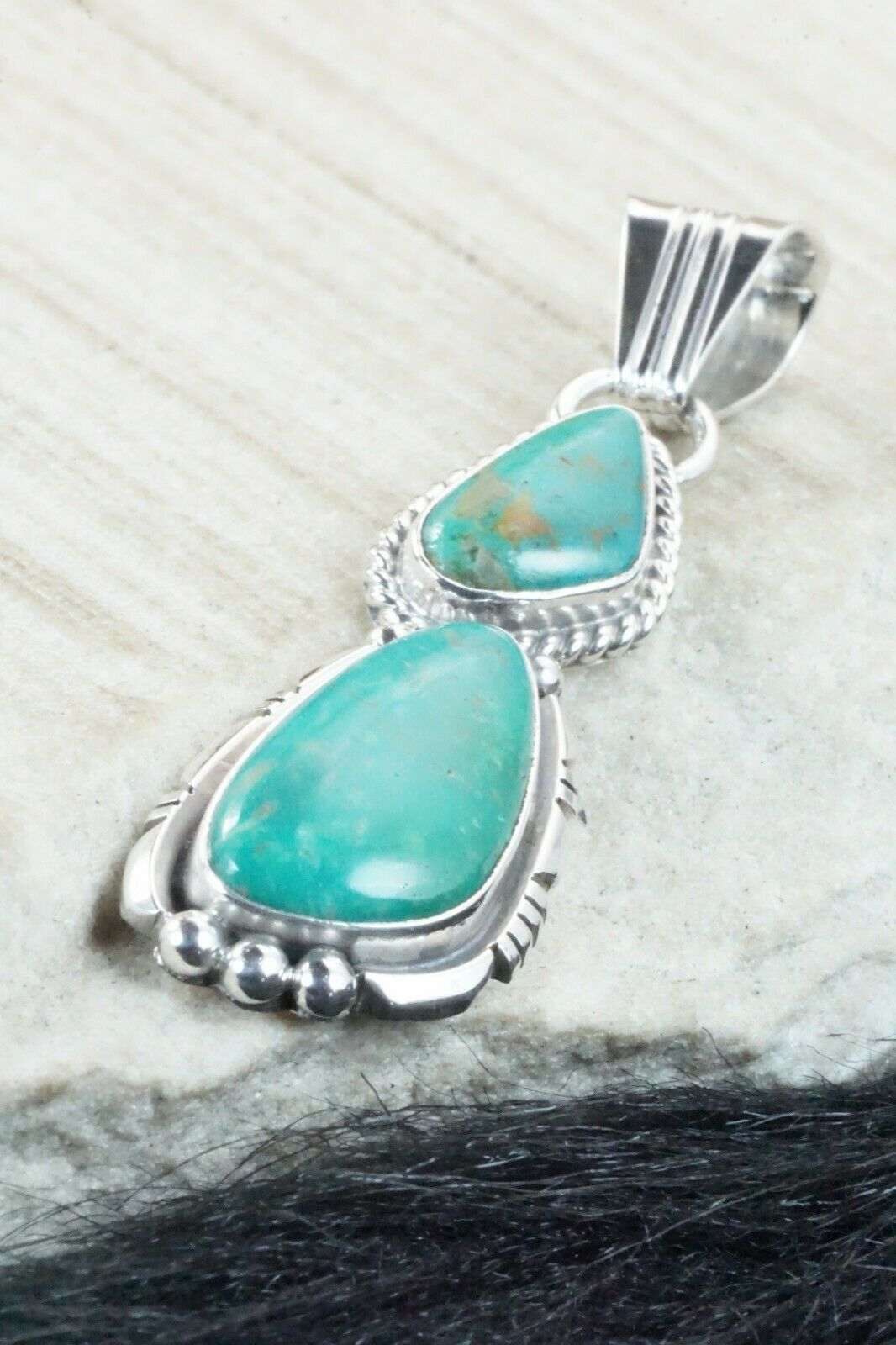 Turquoise & Sterling Silver Pendant - Marita Benally